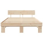 vidaXL Cadre de lit avec tête de lit Naturel 140 x 200 cm Pin massif