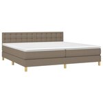 vidaXL Sommier à lattes de lit avec matelas Taupe 200x200 cm Tissu