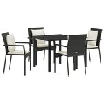 vidaXL Ensemble de salle à manger pour jardin 5 Pièces Noir polyrotin