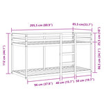 vidaXL Lit superposé sans matelas rose 80x200 cm bois de pin massif