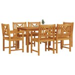 vidaXL Ensemble de salle à manger pour jardin 7 Pièces Marron