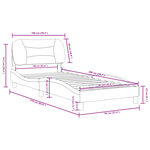vidaXL Cadre de lit sans matelas gris foncé 90x200 cm tissu