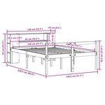 vidaXL Lit bibliothèque sans matelas 140x200 cm bois massif de pin