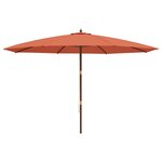 vidaXL Parasol de jardin avec mât en bois terre cuite 400x273 cm