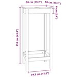 vidaXL Table de bar blanc 50x50x110 cm bois massif de pin