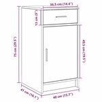 vidaXL Table de Toilette 2 Pièces Blanc 40 x 41 x 75 cm Bois d'ingénierie