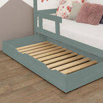 Tiroir de lit 120 x 160 avec sommier BUDDY - vert sauge