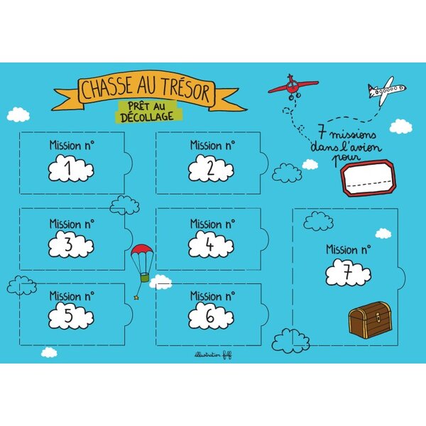 Chasse au trésor dans l'avion 7 défis