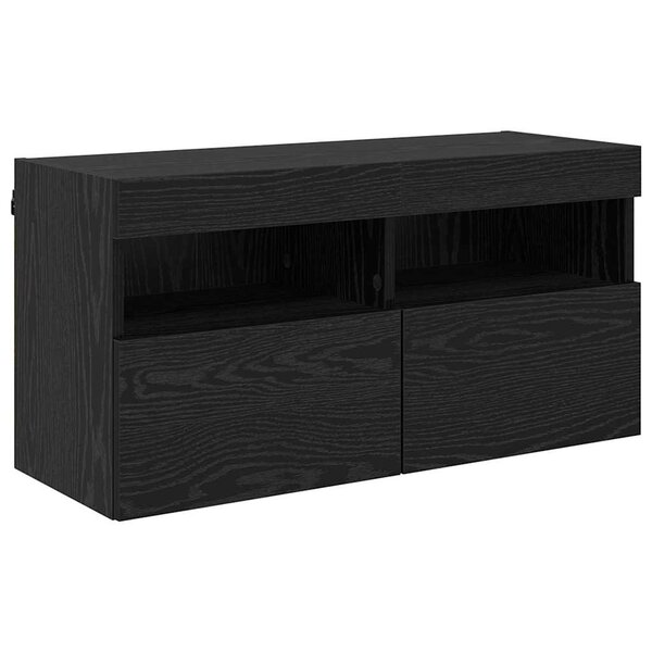 vidaXL Meuble TV mural Chêne noir 80 x 30 x 40 cm Bois d'ingénierie