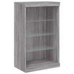 vidaXL Buffets avec lumières LED 3 Pièces sonoma gris bois d'ingénierie