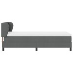 Lit Box Spring vidaXL avec matelas gris foncé 90x200 cm en tissu