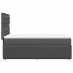 vidaXL Sommier à lattes de lit avec matelas Gris foncé 100x200cm Tissu