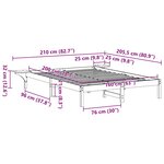 vidaXL Cadre de lit Blanc 160 x 200 cm Pin massif