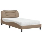 vidaXL Lit avec matelas cappuccino 100x200 cm similicuir