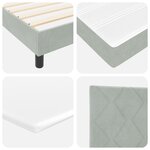 vidaXL Lit à ressorts avec matelas Gris clair 180x200 cm Velours