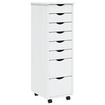 vidaXL Armoire roulante avec tiroirs MOSS blanc bois de pin solide