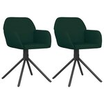 vidaXL Chaises pivotantes à manger lot de 2 Vert foncé Velours