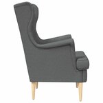 vidaXL Fauteuil Gris foncé Tissu