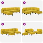 vidaXL Ensemble de meubles pour le salon 6 Pièces Jaune Velours