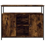 vidaXL Buffet chêne fumé 100x35x80 cm bois d'ingénierie