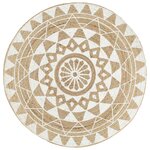 vidaXL Tapis fait à la main Jute avec imprimé blanc 90 cm