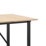 vidaXL Table à manger cadre en O 180x90x75 cm bois de pin massif fonte