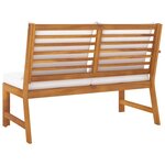 vidaXL Banc de jardin 114 5 cm avec coussin crème Bois solide d'acacia
