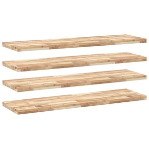 vidaXL Étagères flottantes 4 Pièces 140x40x4 cm acacia massif non traité