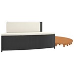 vidaXL Cadre de bain à remous noir résine tressée bois massif d'acacia