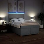 vidaXL Sommier à lattes de lit avec matelas Gris clair 140x190cm Tissu