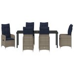 vidaXL Ensemble de Salon de Jardin de 7 Pièces avec Coussins en Rattan Poly Noir