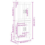 vidaXL Buffet haut Chêne sonoma 69 5x34x180 cm Bois d'ingénierie