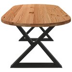 vidaXL Table à manger marron clair bois de chêne massif ovale