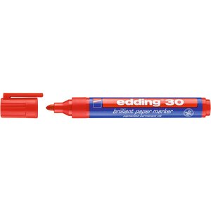 Marqueur Papier Encre Brillante 30 Rouge Pointe Ronde 1 5-3 mm EDDING