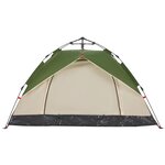vidaXL Tente de camping à dôme 3 personnes vert libération rapide