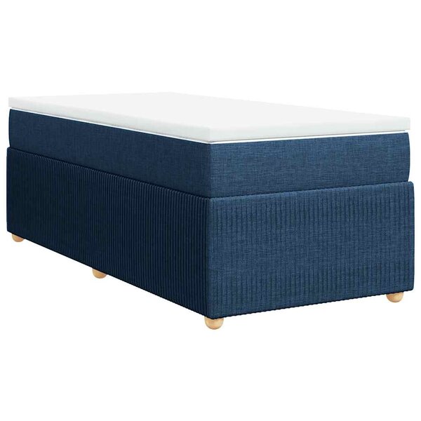 vidaXL Sommier à lattes de lit avec matelas Bleu 80x200 cm Tissu