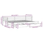 vidaXL Lit de jour avec gigogne et tiroirs sans matelas blanc 80x200cm