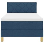 vidaXL Lit à ressorts avec coussin Bleu 100 x 200 cm tissu