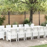 Ensemble de salle à manger jardin vidaXL 15 pièces blanc poly rattan