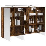 vidaXL Armoire Miroir de Salle de Bain Chêne fumé 100 x 14 5 x 70 cm