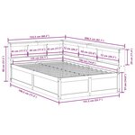 vidaXL Lit bibliothèque sans matelas blanc 135x190 cm bois pin massif