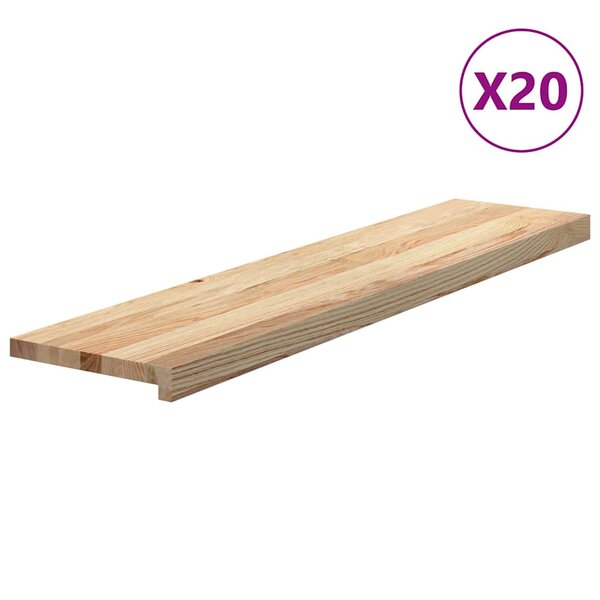 vidaXL Marches d'escalier 20 Pièces non traité bois de chêne massif