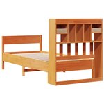 vidaXL Lit bibliothèque sans matelas cire marron 90x200 cm pin massif