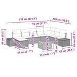 vidaXL Ensemble de canapé de jardin 9 Pièces Beige Poly rotin