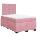 vidaXL Sommier à lattes de lit avec matelas rose 120x190 cm velours