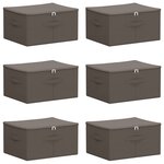 vidaXL Boîte de rangement 6 pc Tissu intissé 50 x 30 x 25 cm 37 5 L