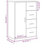 vidaXL Buffet sonoma gris 60x31x84 cm bois d'ingénierie