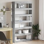 Bibliothèque vidaXL Grise Bois d'ingénierie 100 x 30 x 198 cm Étagère