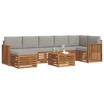 vidaXL Ensemble de canapés d'extérieur 8 Pièces Gris Naturel et Clair