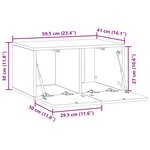 vidaXL Meuble TV mural 59 5 x 41 x 30 cm Blanc brillant